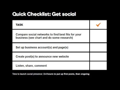 Small Business Online Checklist Get Social