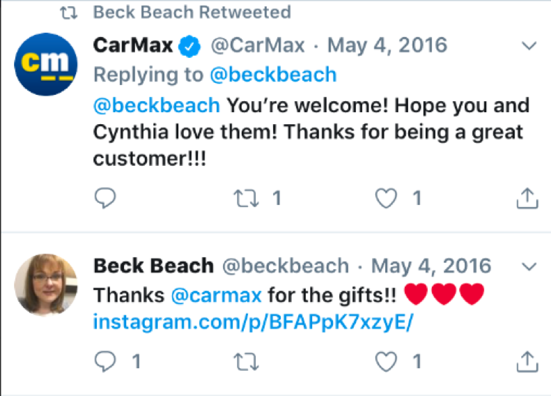 CarMax uses social media as way to connect with potential customers.